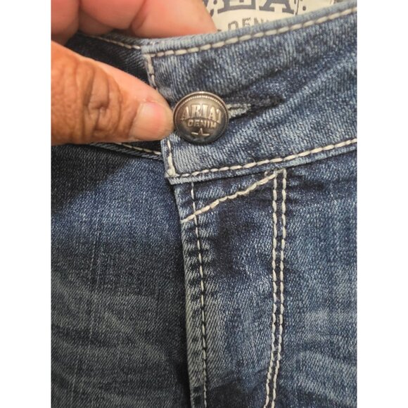 Ariat Women's Blue Denim Bootcut Jeans Size 32LWith Embroidered Back Pockets - Picture 5 of 10